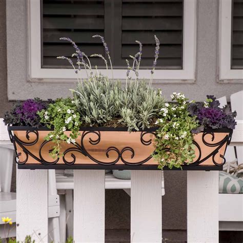 iron metal flower boxes for railings|balcony planters railing hanging.